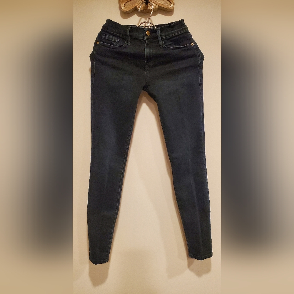 Frame Denim Vintage Dark Blue Skinny Jeans, Size 26.